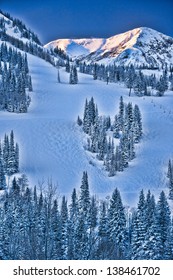 Digitally Enhanced Ski Trails In Alta, Utah, USA