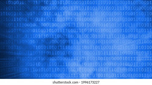 Digitally generated image of binary coding data processing against blue background. cyber security and computing technology concept