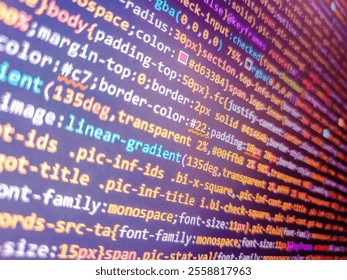 Digitally generated image of binary coding data processing against gradient concept. Shiny background. Text with nucleobases. Computer science lesson. Cyber war background. Computer script.