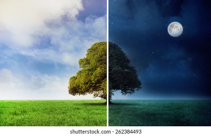 Staple hovedlandet snesevis Day night contrast Images, Stock Photos & Vectors | Shutterstock