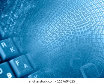 Digits and keys - abstract computer background.