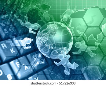 Digits, mans and map - abstract computer background in greens and blues. - Powered by Shutterstock - Get 15% off with code: PIKWIZARD15
