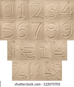 Digits, punctuation and currency symbols from sand