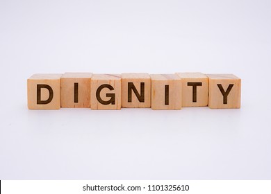 Dignity Word Written In Wooden Cube - Shutterstock ID 1101325610