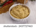 Dijon mustard sauce dip in the bowl