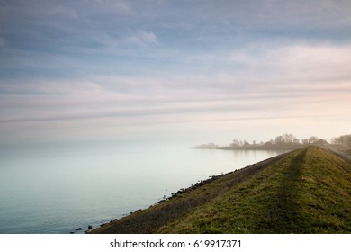 Dike At Markermeer In Netherland