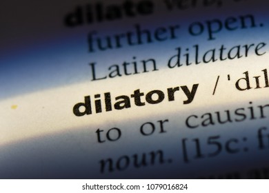 dilatory word in a dictionary. dilatory concept