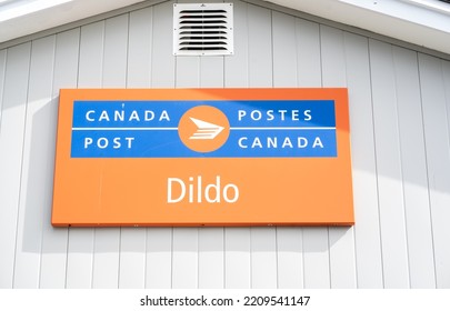 Dildo Newfoundland Canada, September 23 2022: Canada Post Sign At An East Coast Town And Popular Tourist Attraction.
