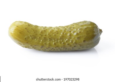 Dill Pickles On White Background