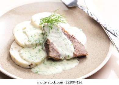 Dill Sauce With Beef Meat