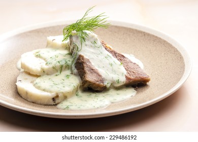 Dill Sauce With Beef Meat