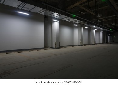 Dim Large Underground Parking Space