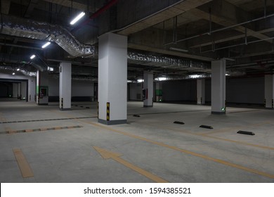 Dim Large Underground Parking Space