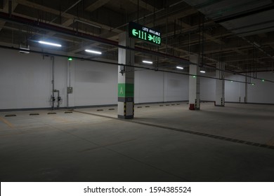 Dim Large Underground Parking Space