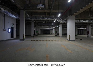 Dim Large Underground Parking Space