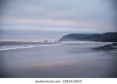 Dim sunset on the oceanic beach - Powered by Shutterstock