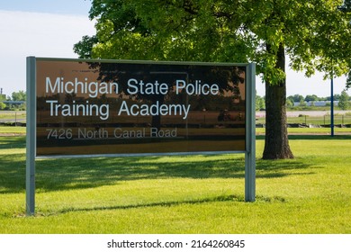 Dimondale MI - June 4, 2022: Sign Michigan State Police Training Academy