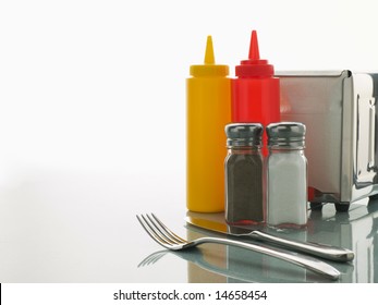 Diner Table With Sweet Condiments