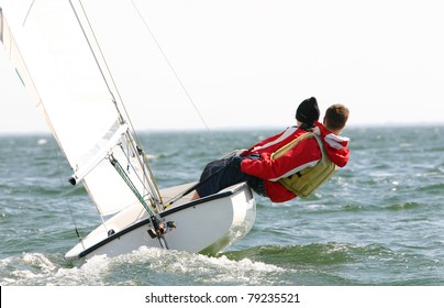 Dinghy Sailing on a Windy Day
