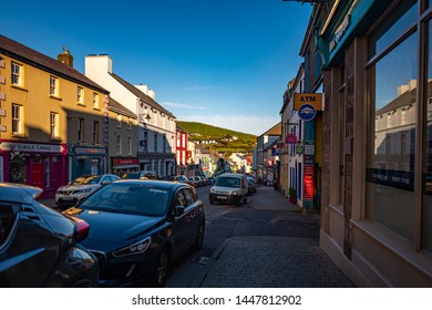 DINGLE VILLAGE IRELAND CIRCA MAY 2029. Dingle Village Main Street At Sunset. Ireland 2019.