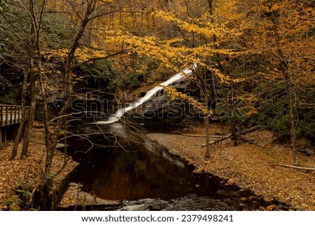 Dingmans Falls cascade down the mountain in Pennsylvania