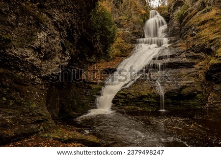 Dingmans Falls cascade down the mountain in Pennsylvania