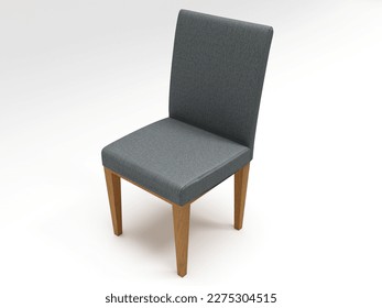 dining chair design with wooden legs and gray upholstered seats