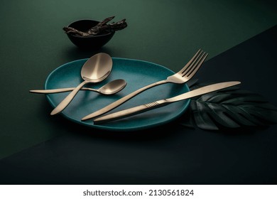 Dining Cutlery Set On Non Isolated Background