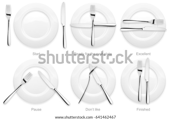 Dining Etiquette Signs Waiter Location Cutlery Stock Photo Edit Now