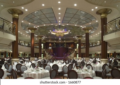 Dining Hall In A Cruise Ship