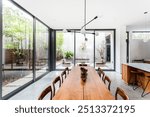 Dining room interior, mid century modern home