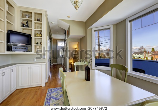 Dining Room Light Olive Color Hardwood Stock Photo Edit Now