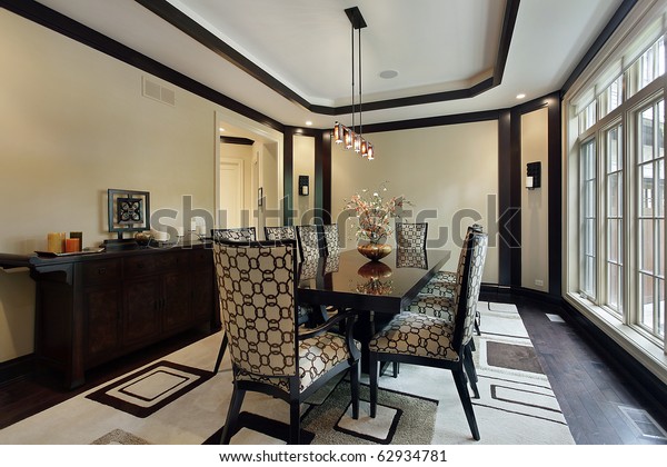 Dining Room Luxury Home Tray Ceiling Stock Photo Edit Now