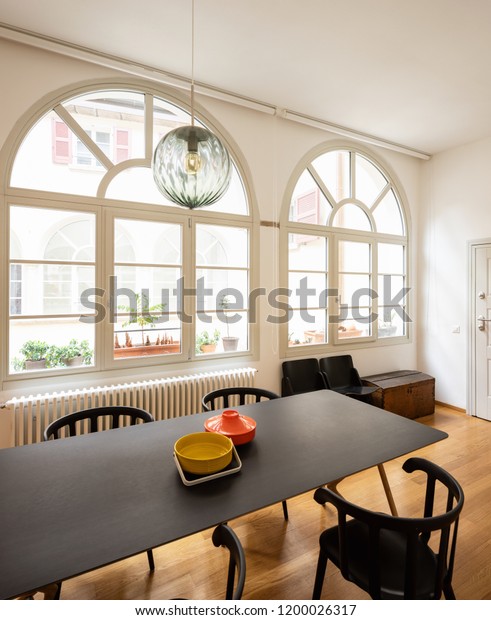 Dining Room Renovated Design Apartment Large Stock Image