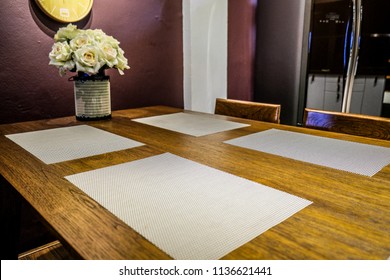 Dining Room with dining textile and place mat and set of wooden chairs so luxury dining room set