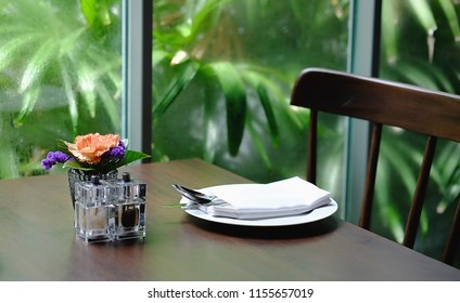 Dining Table Alone Feeling And The Rain Window

