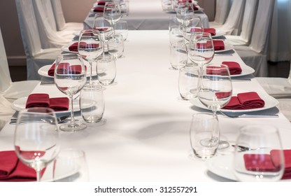 Dining Table Arrangement Inside A Restaurant.