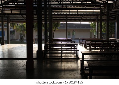 Dining table in a cafeteria