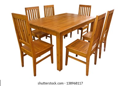 Dining Table And Chairs Isolated On White Background