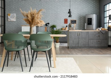 Dining Table And Chairs In Modern Kitchen