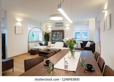 Dining Table Next Living Room Modern Stock Photo 1248983800 | Shutterstock