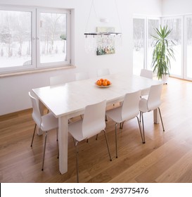 Dining Table Set In Bright Modern Interior