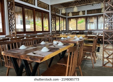 Dining Table Set Up For Group In A Vietnamese Restaurant