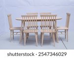 Dining table, dining set, light structure combination, isolate with white background.