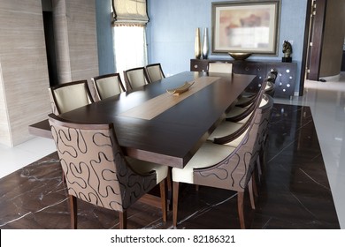 dining table set up in a new modern luxury apartment - Powered by Shutterstock