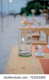 Dining Table Set Up On The Beach.