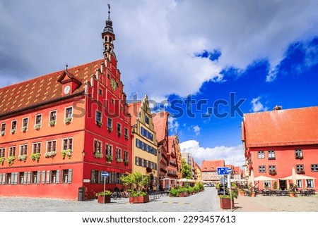 Dinkelsbuhl, Germany. Charming small town with colorful half-trimbered houses on Romantic Road route, Bavaria.