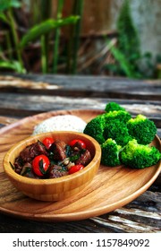 Dinner With Blackpepper Beef With Brocolli And Rice