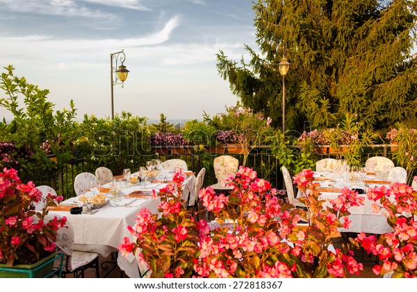 Dinner Italian Restaurant On Hills Dozza Stock Photo Edit Now