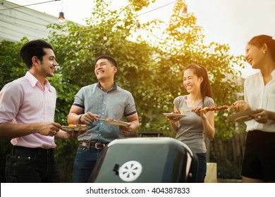 Dinner Party, Barbecue And Roast Pork 
